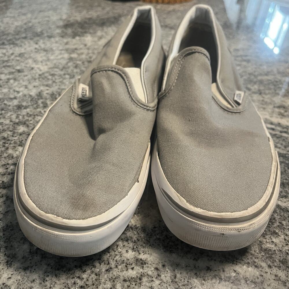 Vans Grey Canvas Slip On Sneakers - EU 38.5